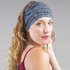 New Wide Headband Hair Wrap Pullover Batik Chemo Scarf SEA CORAL Green Gaiter