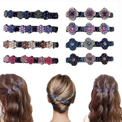 8 Pcs Hair Clips for Women Sparkling Crystal Stone Braided Hair Clips for Thi…