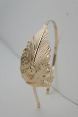 Women Headband Gold Metal Long Leaf Fashion Hair Accessory Casual Look Teen Fall