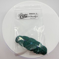 Statement Green Beaded Barrette Hair Clip Sparkly Boho Festival Accessory Gift