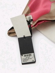 NEW Fendi Silk Headband Pink Dalia + Beige Scrunchie Twist Hair Band FXT400 Tags
