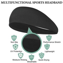 Breathable Sports Headbands for Fitness Workout Moisture Wicking Yoga Sweatband