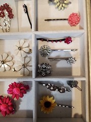 Hair Accessories Flower Collection 27 Pieces Acrylic Fabric Barrettes Lot #198