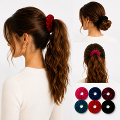 12pcs Women Girl Hair Scrunchies Velvet Elastic Hair Bands Scrunchy Rope Ties 5″