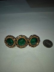 EMERALD GREEN COLOR STONES 3.5″ HAIR BARRETTE TT8