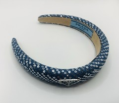 Prada Sequin Blue Denim Headband