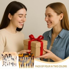 Hair Side Comb – Small French Twist Hair Combs Tortoise Shell, Leopard
