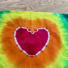 Handmade bandana tie dye triangle rainbow heart