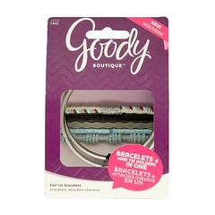 Goody Boutique Hair Tie Bracelets, Skinny/Silver 7 Count Elastics MFA