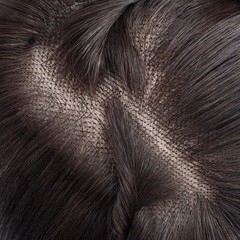 2.75″x4″Durable and Breathable Mono Base 100% Human Hair Topper Clip in 6″
