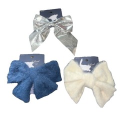 3 Hair Bow Clips Silver Blue Cream Lot Of 3 New Universal Thread