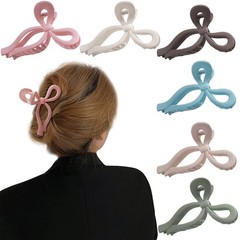 6Pcs Bow Hair Clips Claw Clip for Women 1 Count (Pack of 6), 6 colors