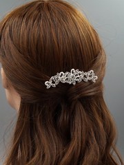 Bridal Hair Comb Clear Crystal Headpiece Wedding Hair Accessories 05320 Silver