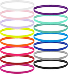 15Pcs Thin Elastic Headbands for Women Non Slip Skinny Headband Colored Sport…