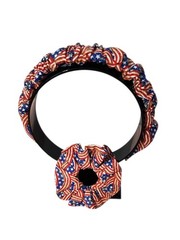 Patriotic Red, White & Blue Scrunchie Headband Set – Women Accessories