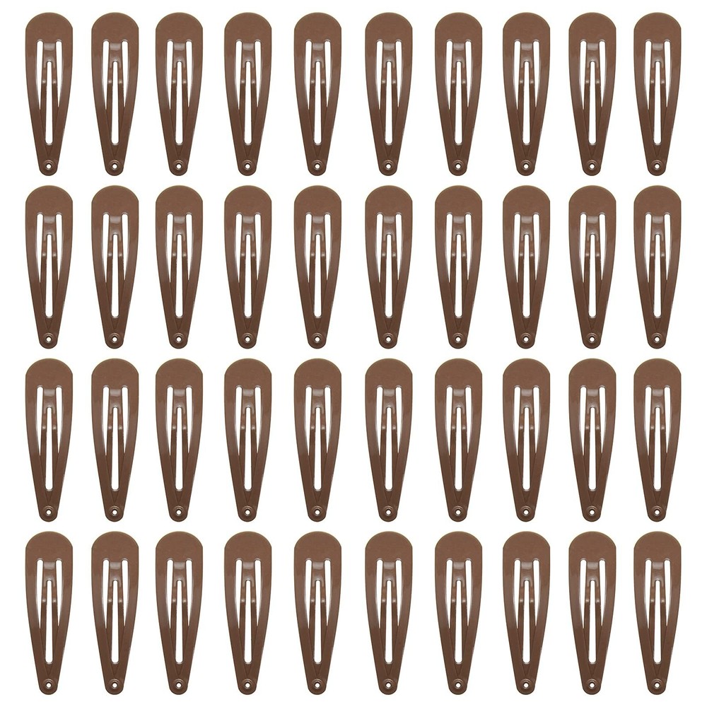 PIDOUDOU 40 Counts Brown Hair Clips, 2 Inch Metal Snap Hair Clips Barrettes f…
