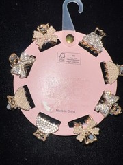 NEW piper . k – Pearl & Rhinestone Embellished Mini Claw Clips – Gold/White