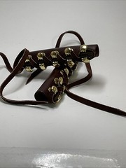2 Lace-up Southwestern Biker Brown Brass Leather Hair Wrap Ponytail/Pigtails.