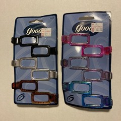 Goody 6 Colored Rectangular Fashion Plastic Pinch Clip (2 Diff Set) 1999 New G61
