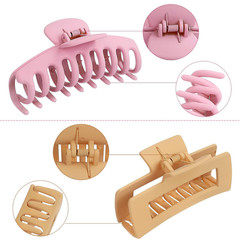 Claw Clip Hair Clip 8 Pack 4.3 Inch Rectangular Hair Clips for Women Girls Large