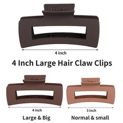 12 PCS 4.1 Inch Large Hair Claw Clips Thick Jumbo Square Jaw Bulk Accessory