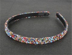 Ladies/Girls Resin Chip Rhinestone Beaded Headband/Hairband (New)