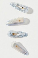 SET OF 2 Anthropologie HAIR STYLING CLIP Blue MARBLED