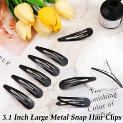 WILLBOND 30 Pieces 3.1 Inch Large Metal Snap Hair 1 Count (Pack of 30), Black