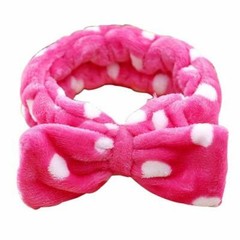 Adult Terry Headband Hair Red White Dot Strips Spa Bath Shower Make Up Wash Face