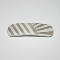 Vintage Barrette Hair Clip Rounded Curved Retro Style Patterns Made in France