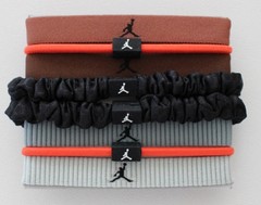 Nike Jordan Sport Hair Ties Ponytail Holders 8 Pack Red Bark/Team Orange/Black