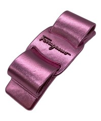 SALVATORE FERRAGAMO Barrette Metallic finish Pink Authentic From Japan