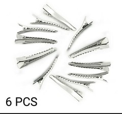 6pcs 35mm Clips Single Prong Alligator Hairpin With Teeth Blank Hairclip Hair