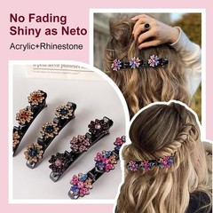 PreciRise 2 Pcs Sparkling Crystal Stone Braided 2 Count (Pack of 1), Color L