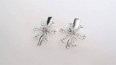 Set of 2 extra small silver flower metal alligator hair clip for fine thin hair