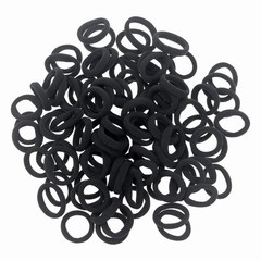 200 PCS Black Color Nylon Small Hair Ties Seamless Colorful Ponytail Holder US