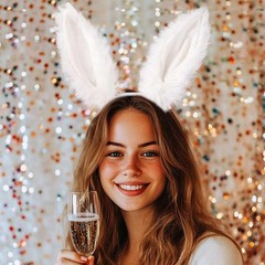 White Bunny Ears Furry Rabbit Ears Headbands Cute Easter Bunny Head Bands Fes…