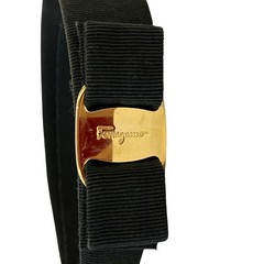 Salvatore Ferragamo Vara Ribbon Headband, Black Women USED