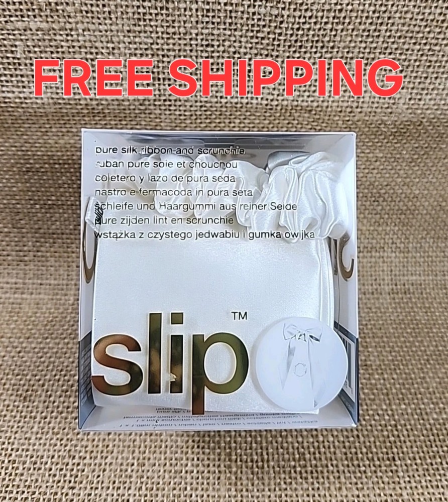 Slip Silk Scrunchie 3 Set Bunny Ears Caramel White Pink Nude Pastels Limited Edi