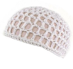 White And Navy Blue Mesh Hair Net Crochet Cap 2 Pc Sleeping Night Head Cover