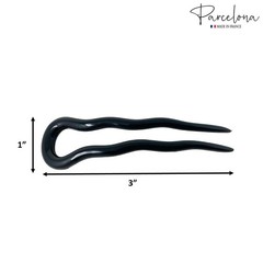 Parcelona French Mystic Large 3″ Cellulose Chignon U Shaped Hair Pins(Set of 3)
