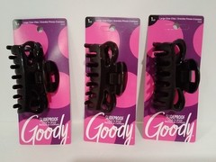 Goody Large Claw Clip Slideproof Black 3.5 Inch Set of 3