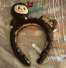 POP MART The Monsters LABUBU Brown Polyester Plush Headband Embroidered Lined