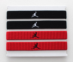 Nike Jordan Ponytail Holders Hairbands 4 Pack Adult Gym Red/Black/White