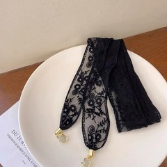 Flower Lace Ribbon Hair Scarf Transparent Korean Style Braids Headband Dressing