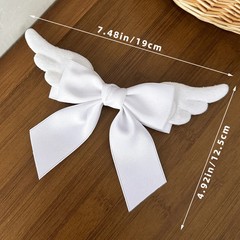 Cute Angel Wings Hair Clips for Large Bowknot Metal Duckbill Clip Girl’s Hair A