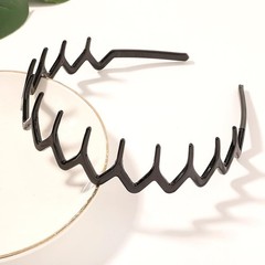 Malijnxin 3 Pack Wavy Claw Headbands with clips, Hair clip Headbands, black