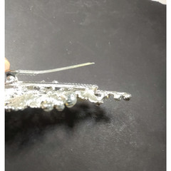 Hair Barrette Clip Silver Tone Faux Pearls Rhinestone Large Classic Feminine…