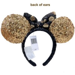 Gold Sequin Polka Dot Bow Disney-Parks Headband Minnie Mouse Ears US Stock