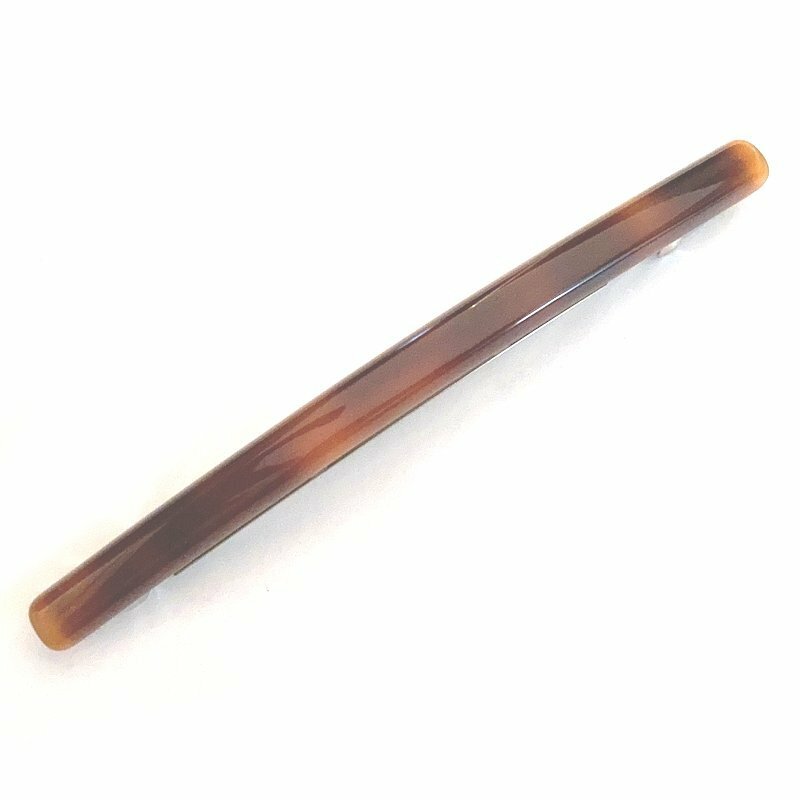 Delsol French Barrette Long Thin Women’s Classic Metal Hair Clip Made in France